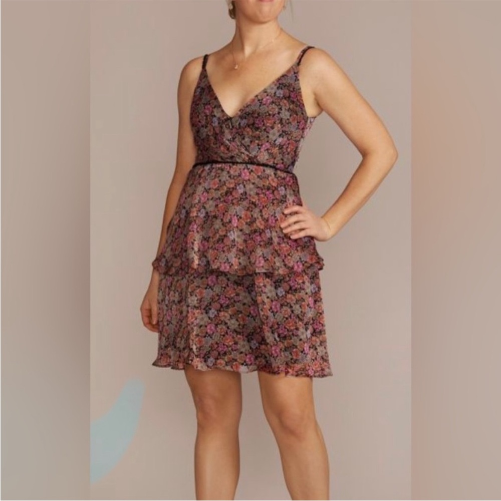 DB Studio floral print tiered ruffled dress in size 16